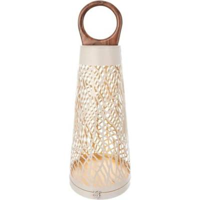 Sconto Kovový svietnik CONE 2 béžová/prírodná, 19x55 cm