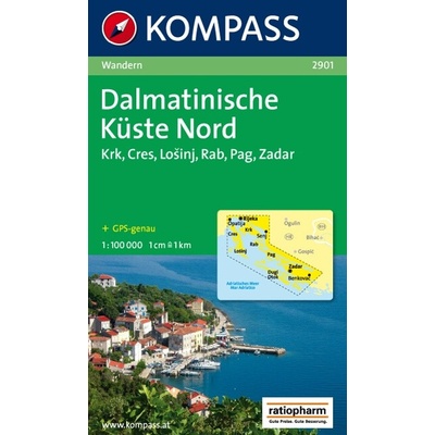 Kompass 2901 Dalmatinische Küste Nord 1:100 000 turistická mapa