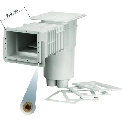 Vágner pool Skimmer s prodlouženým hrdlem VA, 215x160 mm do fólie