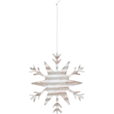 Kovová vánoční ozdoba průměr 11,7 cm ICE SNOWFLAKE House Doctor stříbrná