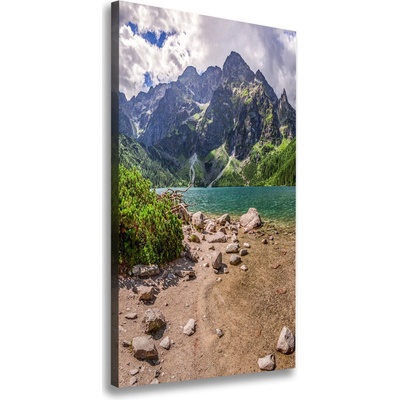 Vertikálny foto obraz na plátne Jazero v horách 50x100 cm