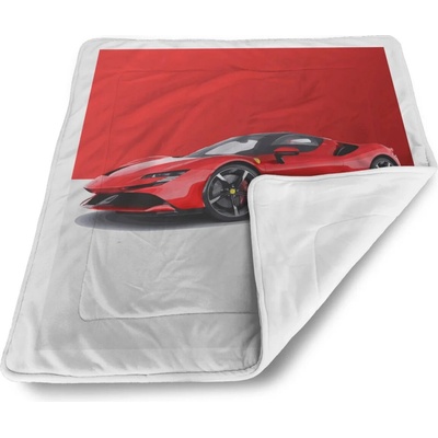 Sablio Detská deka pre bábätko Ferrari na červenobílé