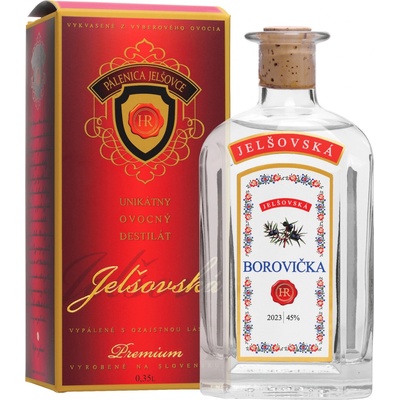 Jelšovská Borovička 45% 0,35 l (kartón)