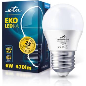 Eta Eko LEDka mini globe 6W E27 Teplá bílá G45-PR-323-16A