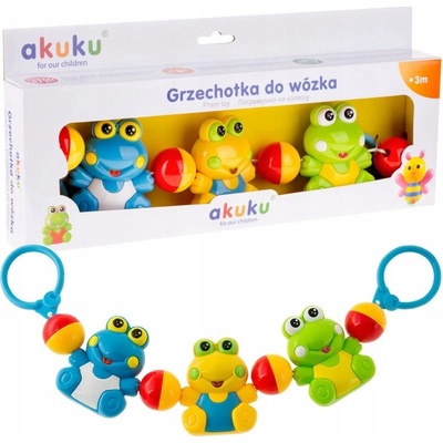 Akuku dětské chrastítko do kočárku žabka