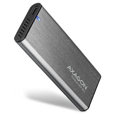 AXAGON EEM2-SG2 Box na disk, externí, pro M.2 NVMe a SATA SSD, USB 3.2 Gen2 typ C, hliník, stříbrný EEM2-SG2