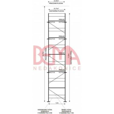 Comipont Kostka lešení 22,95 m² s průlezovou podlážkou