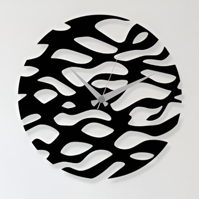 Karls Design Drevené nástenné hodiny Eba 40 cm strieborná