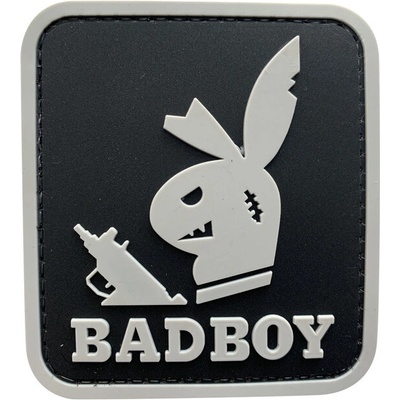 WARAGOD Nášivka 3D Bad Boy with Gun čierna 7.7x6.9cm