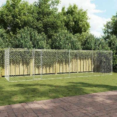 vidaXL Klec pro psy se 4 dveřmi 800 x 200 x 200 cm pozinkovaná ocel stříbrná 9799.3368311