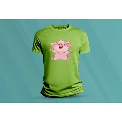 Sandratex dětské bavlněné tričko Happy pig. lime