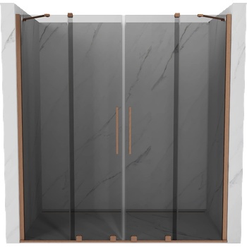 Mexen Velar Duo плъзгаща се душ кабина 180 см, графит, четкована мед - 871-180-000-42-65 (871-180-000-42-65)