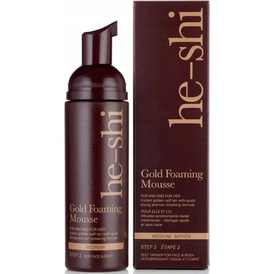 He-Shi Gold Foaming Mousse samoopalovacia pena na tvár a telo Medium (Step 2) 150 ml