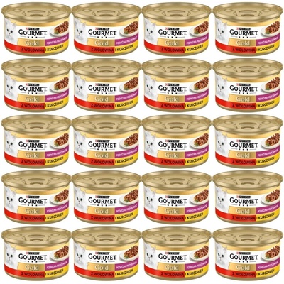 Gourmet Gold s hovädzím a kuracím mäsom v omáčke 72 x 85 g