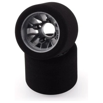 HOT RACE TIRES Machové zadní gumy PAN CAR 1/10 strieborný disk sh 32 2 ks