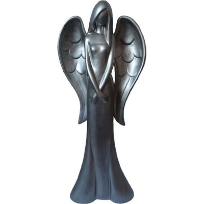 Keramický anjel strieborný 34 cm