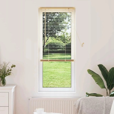 VENKOVNÍ ŽALUZIE SVĚTLE HNĚDÁ SE VZOREM 150X50CM PVC