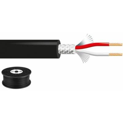 Monacor MLC-152/SW Top Quality, 2× 0,22 mm² 100 m, čierny