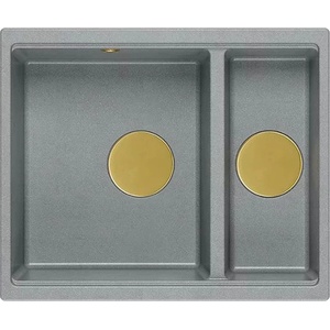 Quadron Вградена композитна мивка Quadron Logan 150, сиво-златна, 56x46 см (HCQL5646U5-G1_I) Мивка за вграждане