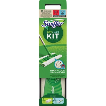 Swiffer Kit mop + náhradné prachovka na podlahu 8 ks + náhradné vlhčené obrúsky na podlahu 3 ks