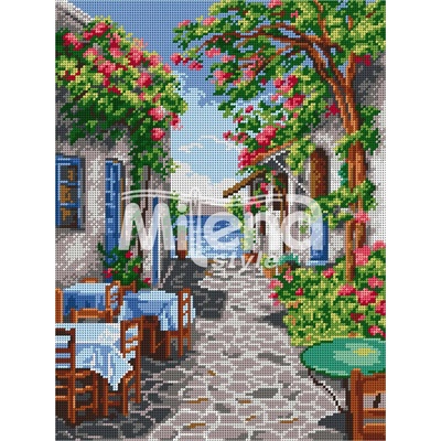 Milena Style Гоблен с щампа Уличка в Гърция с конци Ariadna