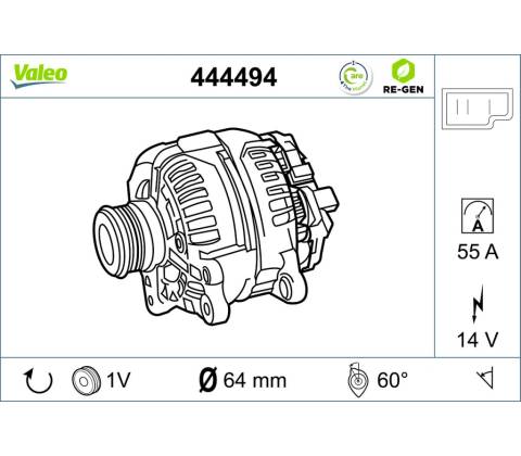 VALEO Alternátor 444494