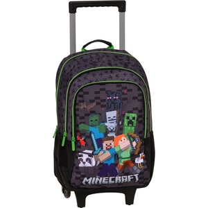 Graffiti Ученическа раница с колелца Graffiti Minecraft - Green, с несесер (248251)