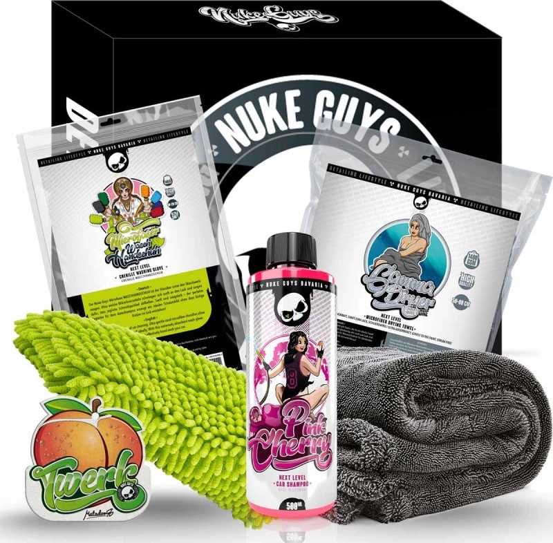 Nuke Guys XXL Car Wash & Shine Starter Set - Shampoo, Rim Cleaner, Towels, Mitts - Complete Kit
