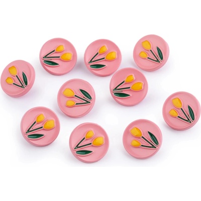 Gombík s tulipánmi Farba: ružovo žltá