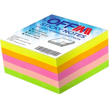 Самозалепващи листчета 75/75 мм, 400 л. , неон