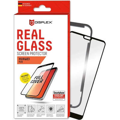 Displex Real Glass 10H Protector 3D Full Cover - калено стъклено защитно покритие за дисплея на Huawei P20 (черен-прозрачен)