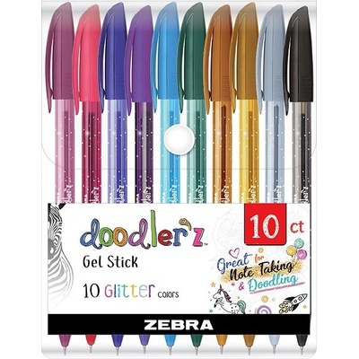 Zebra súprava gélových pier Doodler'z Glitter 10 trblietavých farieb 0,33 mm 02619