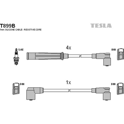 Sada zapaľovacích káblov TESLA T899B