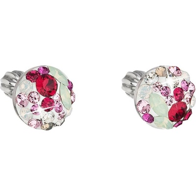 Pavona Stříbrné náušnice pecka s krystaly Swarovski mix barev kulaté 31336.3 sweet love