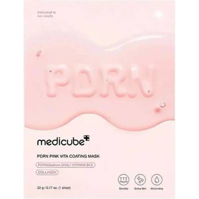 Medicube PDRN Pink Vita Coating Mask - Зволожувальна Маска для Обличчя 1шт/22г