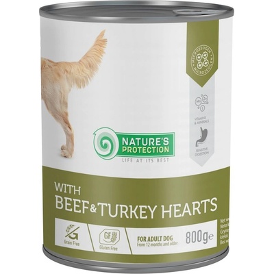Natures Protection Dog Adult Beef & Turkey hearts 800 g