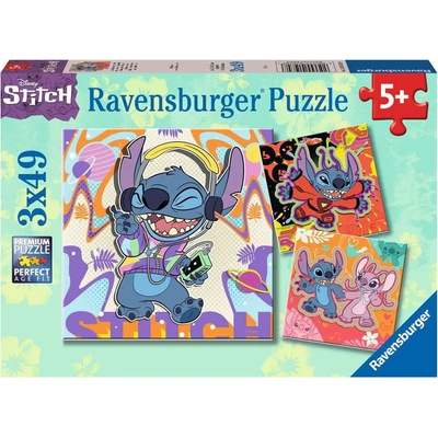 Ravensburger - Puzzle 3x49 Stitch - 40 - 99 piese