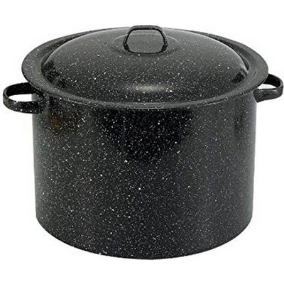 40 см (40 л. ) черен емайлиран казан