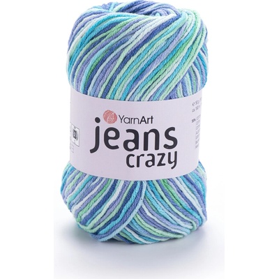 Yarn Art Jeans Crazy 7204 zelená a modrá