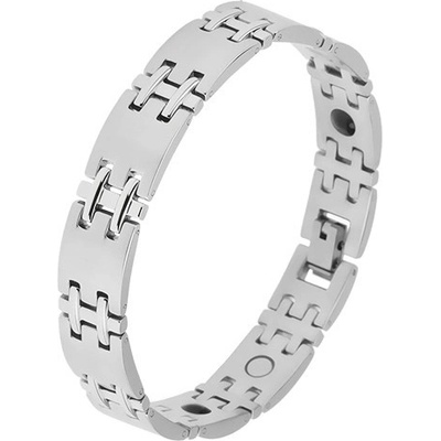 Šperky eshop matný z chirurgické oceli stříbrná lesklé spoje H magnety SP26.02