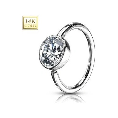 Šperky4U zlatý piercing kruh ZL01060-WG