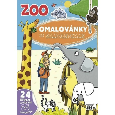 Omaľovánky Omaľovánky so samolepkami ZOO 24 strán a viac ako 20 samolepiek