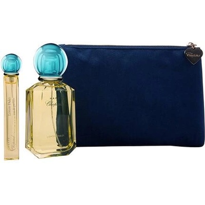 Chopard Happy Lemon Dulci Комплект за жени: Парфюмна вода 100 мл + Парфюмна вода 10 мл + син текстилен несесер