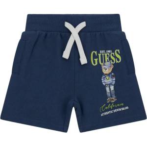 Guess Къси спортни панталони за мини момче в цвят олово с мече и връзки Guess