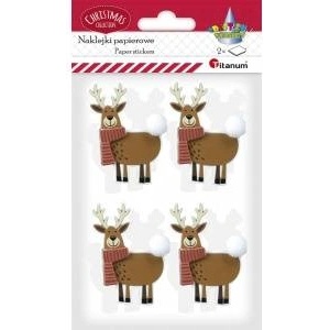 TITANUM 3D Reindeer Paper Stickers 8pcs