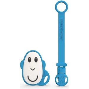 Matchstick Monkey Flat Face Teether & Soother Clip подаръчен комплект за деца Blue