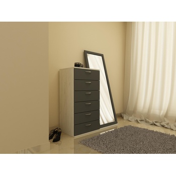 Image 1 of DST Скрин с огледало Elena-dst, бял дъб и антрацид