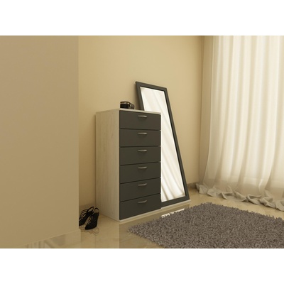 DST Скрин с огледало Elena-dst, бял дъб и антрацид