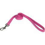 COLLAR Плосък кожен повод 122см, 25мм - розов