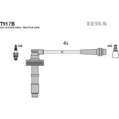 Sada zapaľovacích káblov TESLA T917B